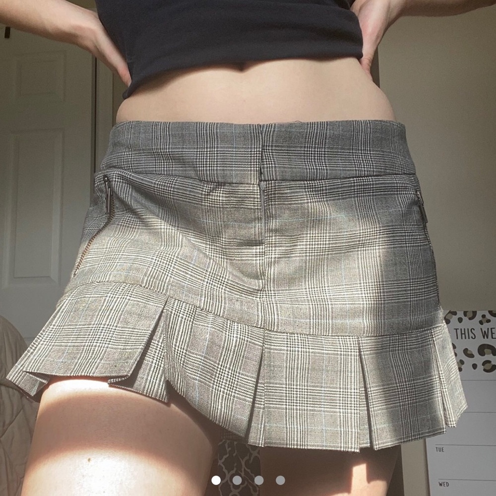 Vintage Low-Waisted Plaid Pleated Mini Skirt